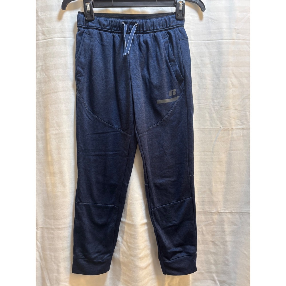 Russell Athletic Boys Dri Power 360 Navy Blue Jogger Pants Size L 10-12 Athletic
